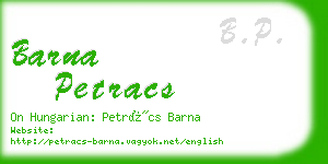 barna petracs business card